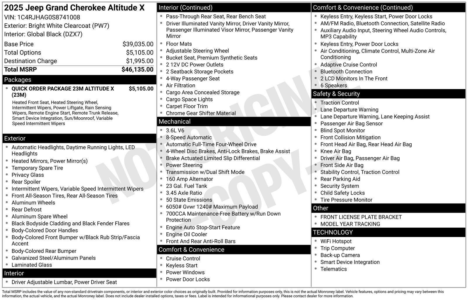 2025 Jeep Grand Cherokee GRAND CHEROKEE ALTITUDE X 4X4