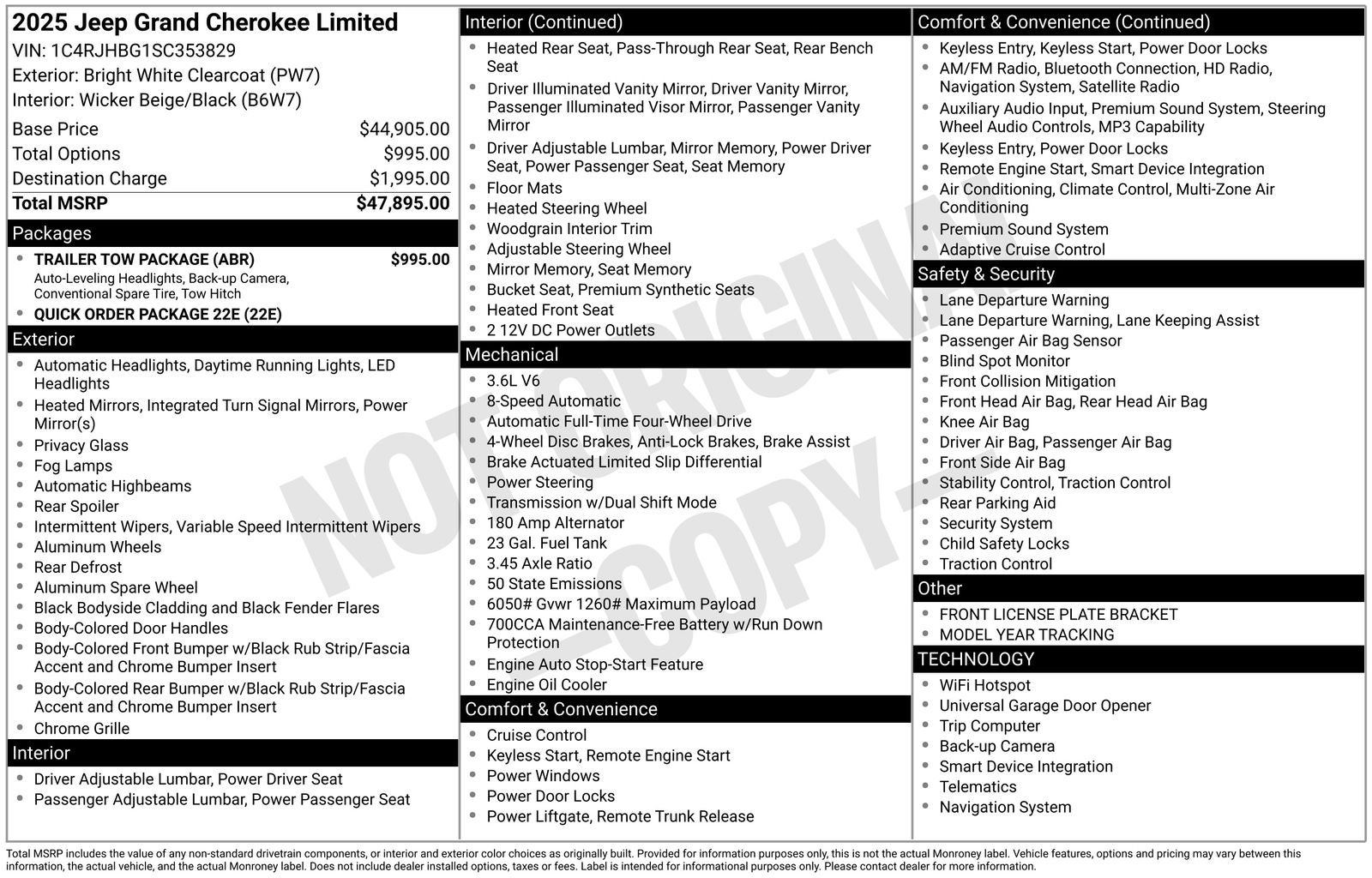 2025 Jeep Grand Cherokee GRAND CHEROKEE LIMITED 4X4