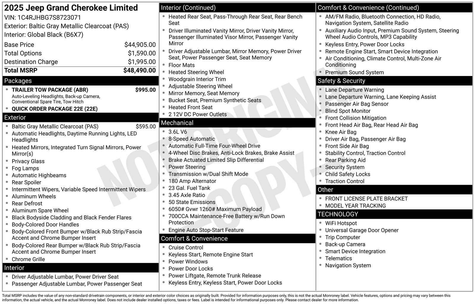 2025 Jeep Grand Cherokee GRAND CHEROKEE LIMITED 4X4