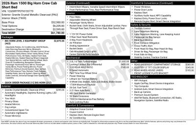 2026 RAM Ram 1500 RAM 1500 BIG HORN CREW CAB 4X4 5'7' BOX